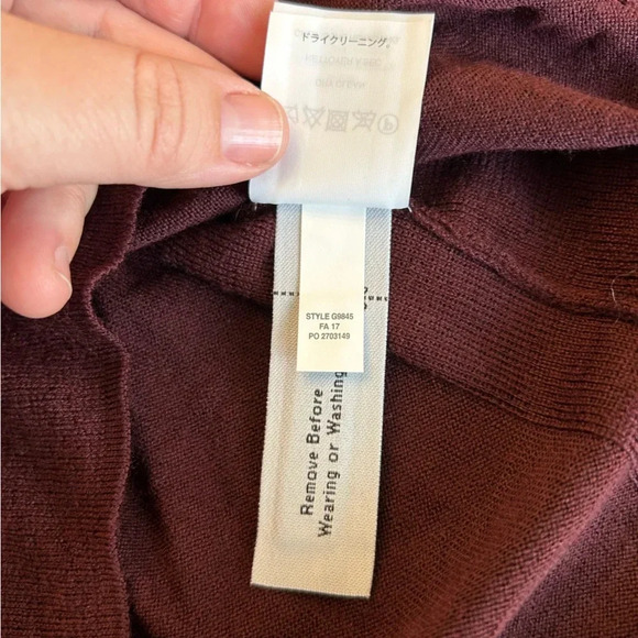 J Crew Burgundy Bell Sleeve Sweater 100% Merino Wool Size XS - Picture 7 of 9